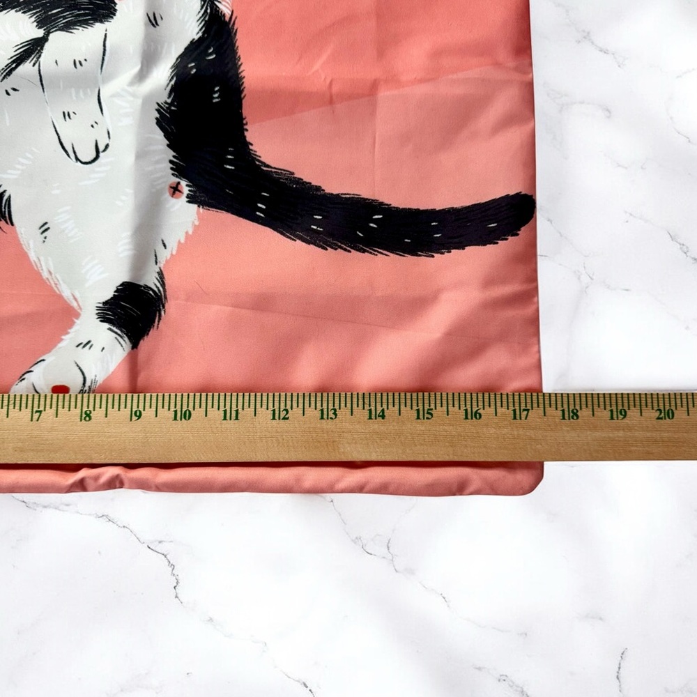 Black White Cat Pillow Cover Decorative Throw Pillowcase Funny Tuxedo 17.5” NEW - Picture 5 of 6